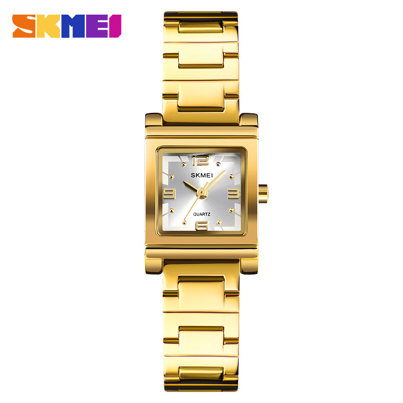 Skmei cuadrado de las mujeres reloj de cuarzo simple impermeable moda pequeño estudiante reloj de mujer 1388