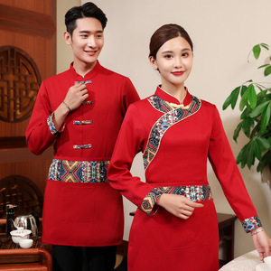 Chef overalls Waiters&apos; work clothes long sleeve catering teahouse hotel restaurant Restaurant custom made for men and women