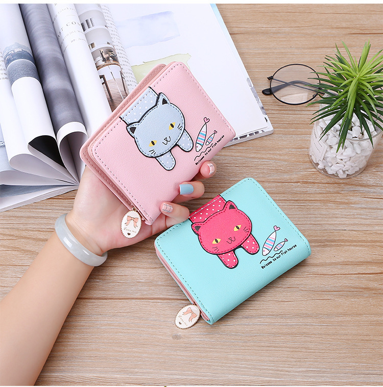 Women's Cat Pu Leather Zipper Coin Purses display picture 3