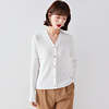 Loose V-neck knitted cardigan fashion solid color Korean sweater coat