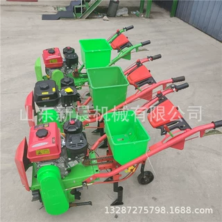 独轮小型施肥机 高梁玉米播种机汽油手扶式黄豆播种机