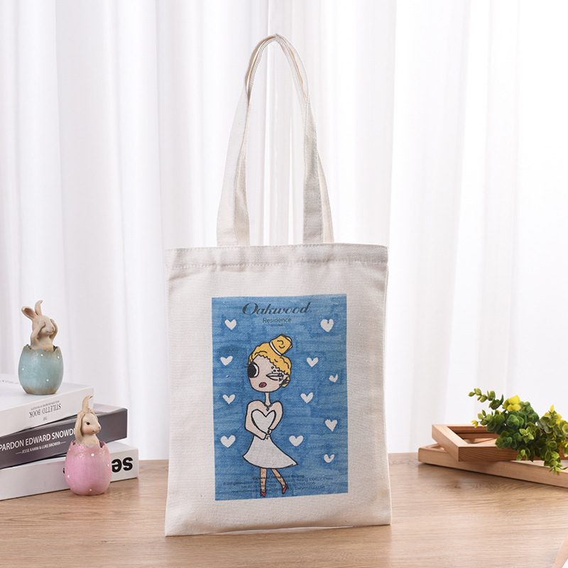 时尚购物手提帆布袋定 做广告宣传袋可印logo 学生单肩棉布袋批发