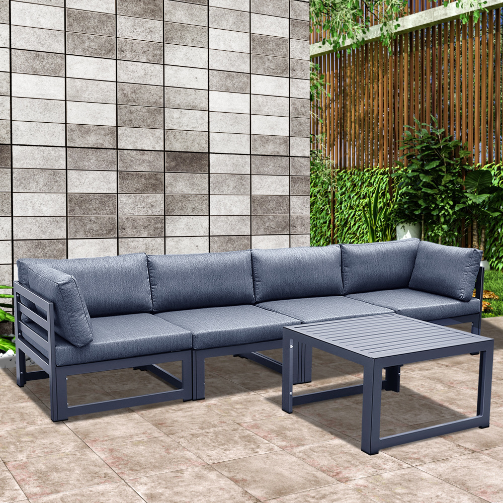 HW010户外组合沙发新款组合沙发铝框布艺沙发带茶几海外一件代发