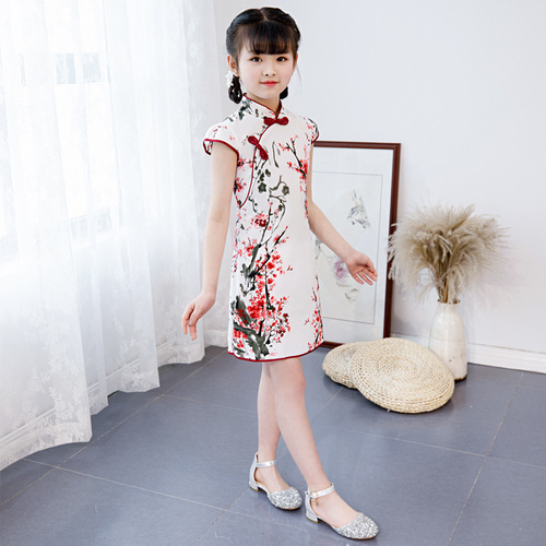 Qipao for kids Children Chinese Dress cheongsam girl little girl short sleeve national Princess Dress
