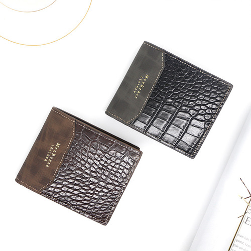 New men's wallet fashionable coin purse hot stamping printed wallet men's short pu wallet wholesale factory direct supply