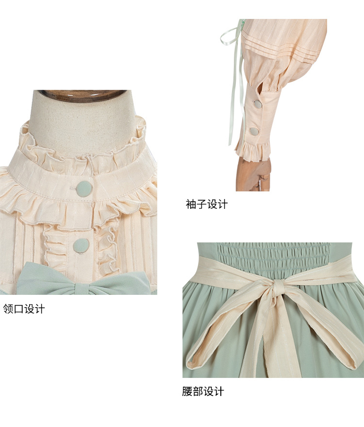 樱洛芙lolita裙原创 三月扶桑JSK 日系田园风正开禁若草色小裙子-阿里巴巴