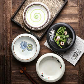日式彩绘陶瓷创意大钵碗冰盘刺身盘特色餐厅料理餐具寿司碗圆钵碗