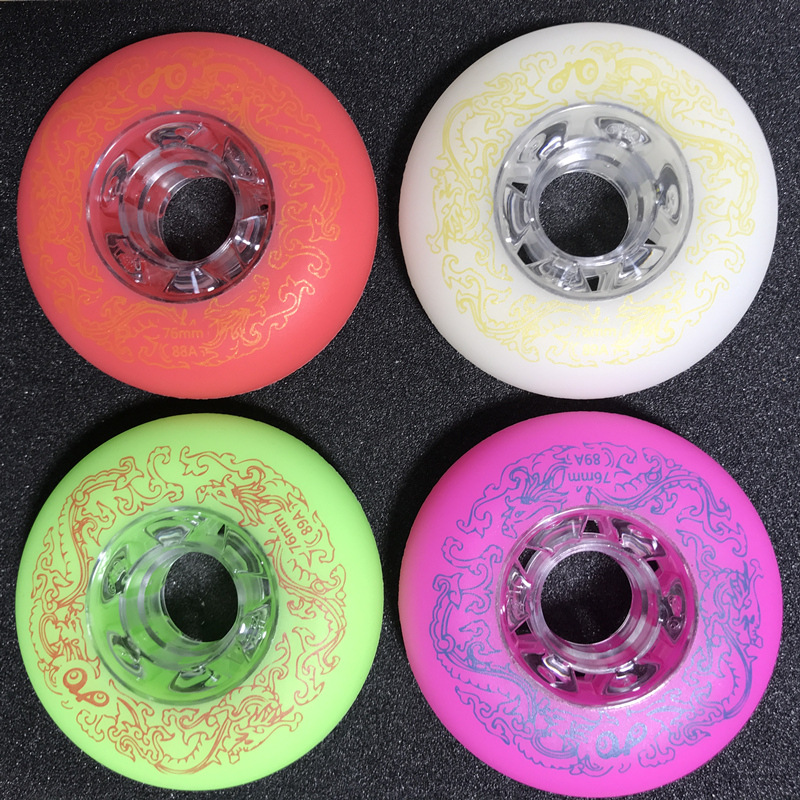 Nine-wheel Supreme four-generation brake wheel wear-resistant drift fancy brake stop professional skates dog wheel blue and white porcelain two-generation