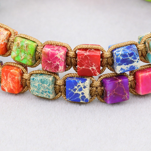 Cross-border colorful emperor stone braided bracelet turquoise bracelet yoga bracelet