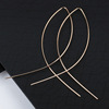 Fishing line, fashionable metal design trend earrings, simple and elegant design, trend of season, wholesale