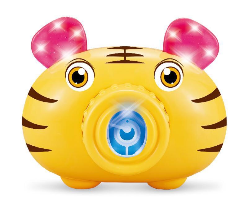 爆款抖音全音乐灯光全自动相机猪兔牛虎泡泡机 儿童玩具地摊批发|ms