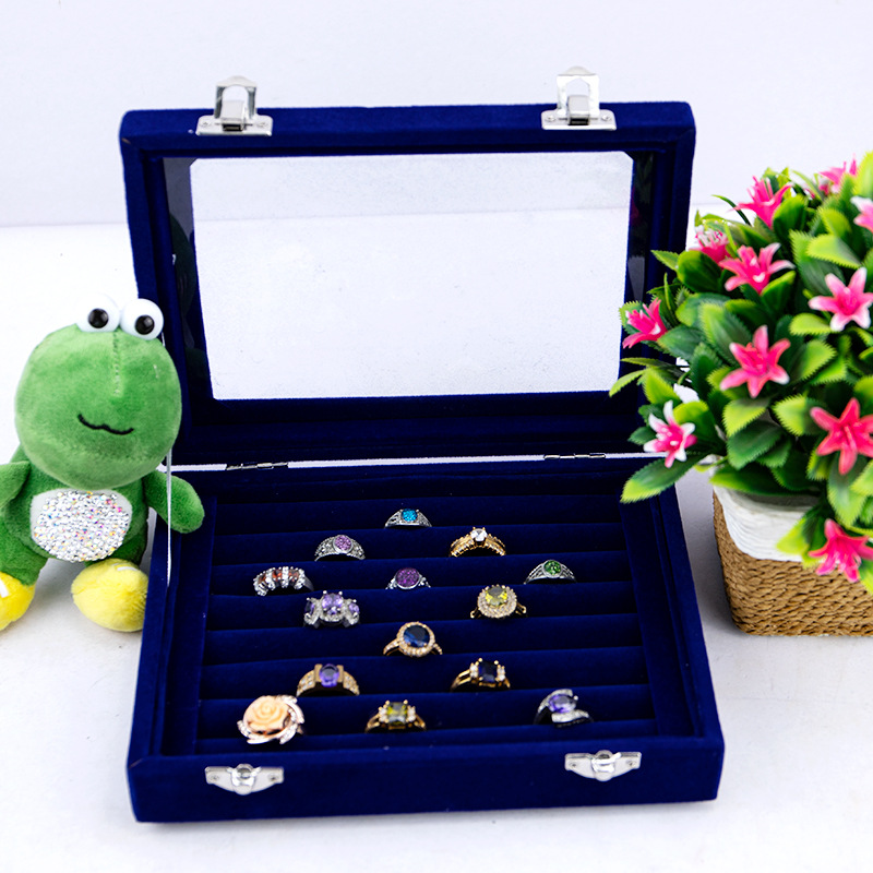 新款戒指耳钉包装收纳盒批发 饰品展示盒 带盖戒指手环饰品盒