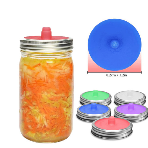 Mason Jar Fermenting Lid Silicone Wide Mouth Sealing Lid Mason Jar Pickling Lid Bottle Silicone Preservation Lid