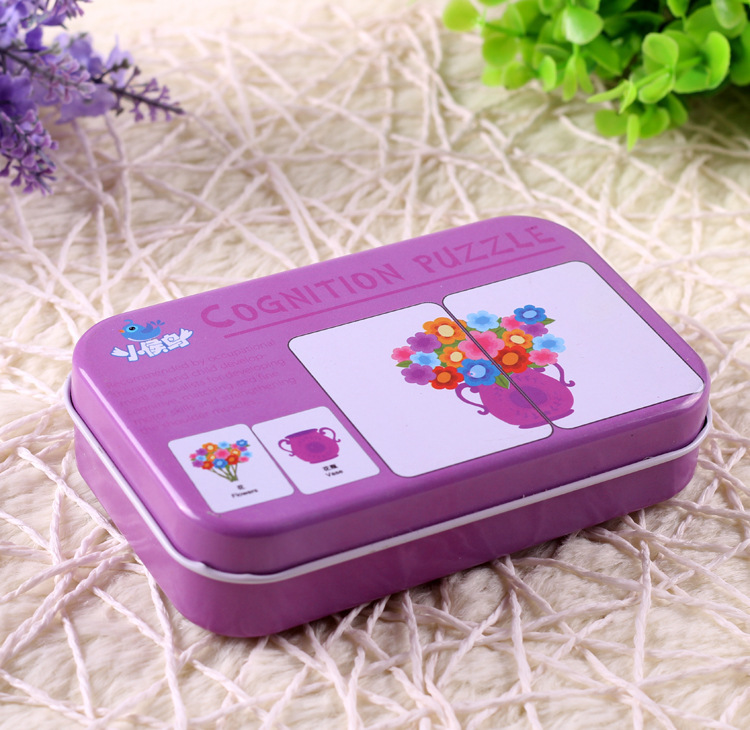 Caja de hierro educación temprana tarjeta a juego ZSB02 bebé iluminación cognición 0-3 años de edad a prueba de lágrimas Tarjeta de alfabetización juguete 0,15