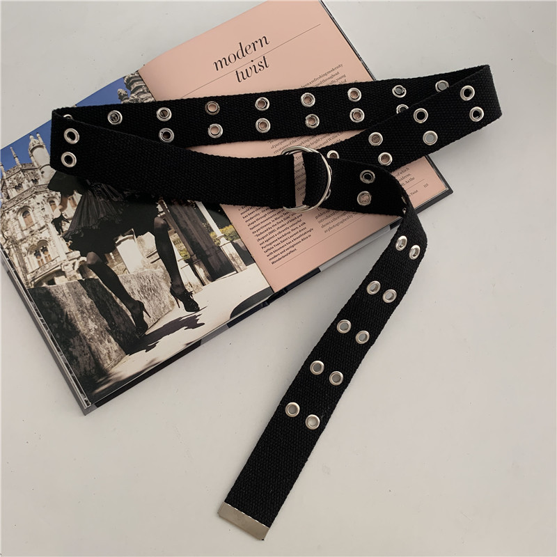 Double-ring Buckle Canvas Belt display picture 4