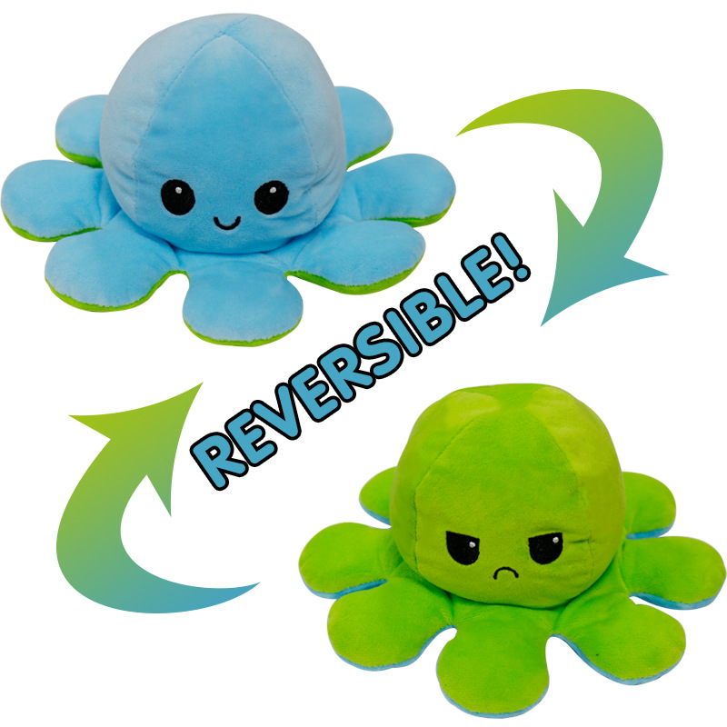 Flip Octopus Cute Multicolor Doll Double Face Expression Flip Octopus Doll Plush Toy display picture 17