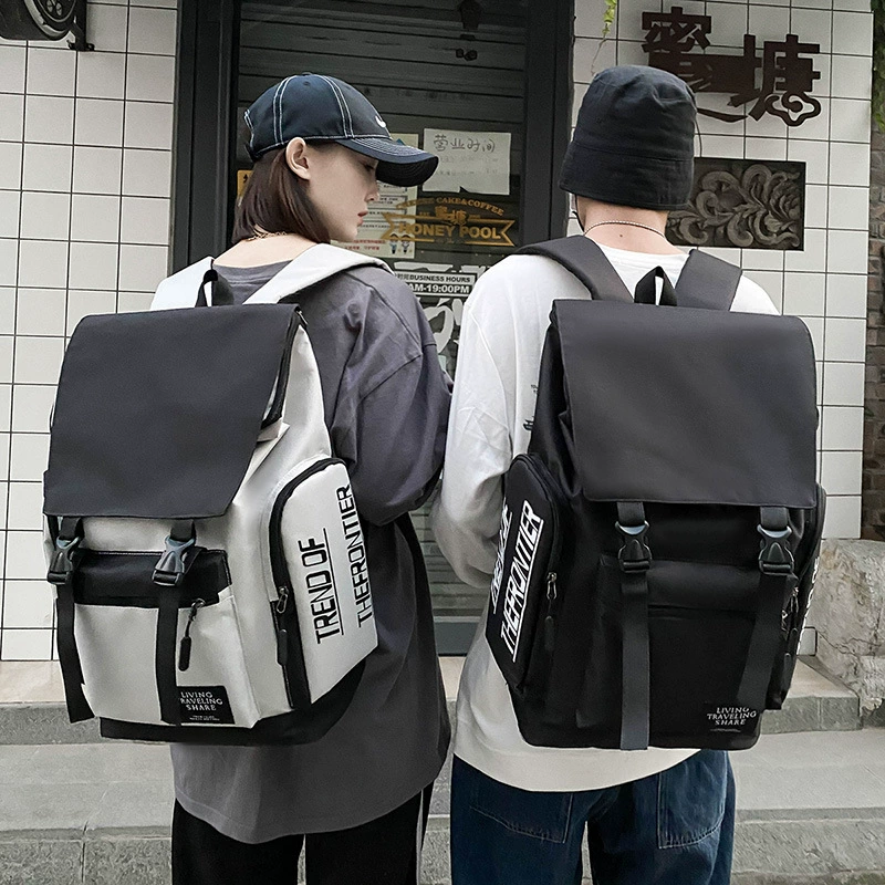 Capacious men's backpack for leisure for traveling, for teenagers, for students, Korean style, western style