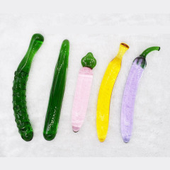 Glass cucumber vegetable vibrator, male-style sex toy, female masturbation wand, intimate pleasure product