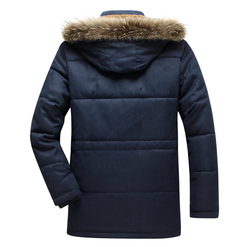 Men's Clothing men's cotton padded winter velvet thickened mid length cotton padded jacket men's coat plus size cotton clothing_viptrois.com
