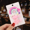 Cartoon children's hair accessory, cute hairgrip, rainbow hairpins for early age, Korean style, no hair damage