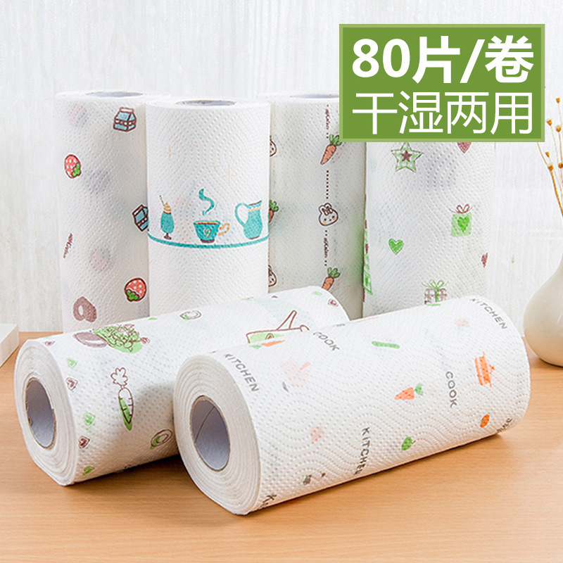Disposable Cleaning Dish Paper Kitchen Oil Absorbing Paper Hand Towel for Lazy People Absorbent Dishwashing Cloth Tablecloth Dishwashing Towel