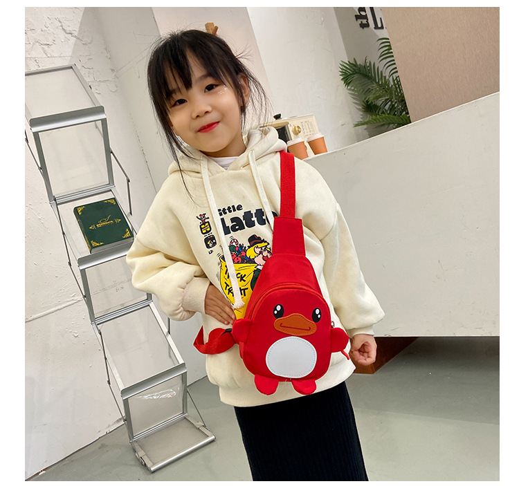 Cartoon Canvas Bag Cute Duck Child Chest Bag Small Satchel display picture 49