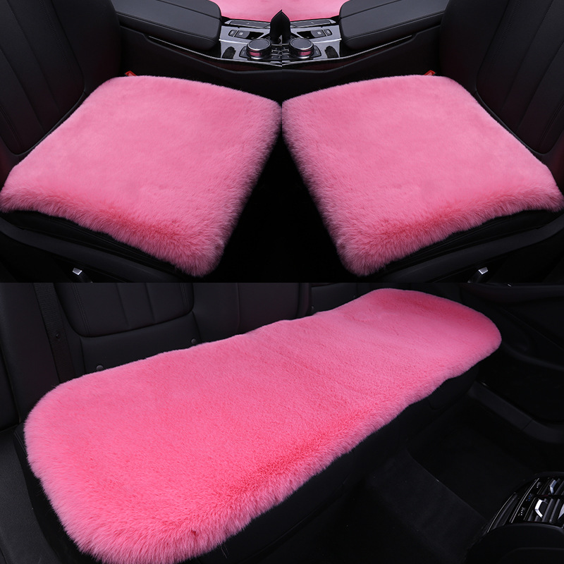 Seat cushion, seat cover — Universal Rabbit Fur Mat - cherry-blossom-pink