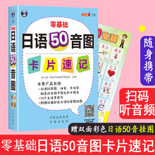 【赠双面彩色日语50音图挂图】零基础日语50音图卡片速记 五十音