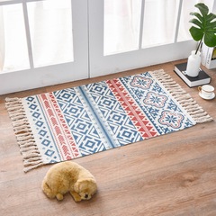 Cross-border ins Nordic carpet living room modern minimalist bedroom bedside tassel cotton woven floor mat machine washable