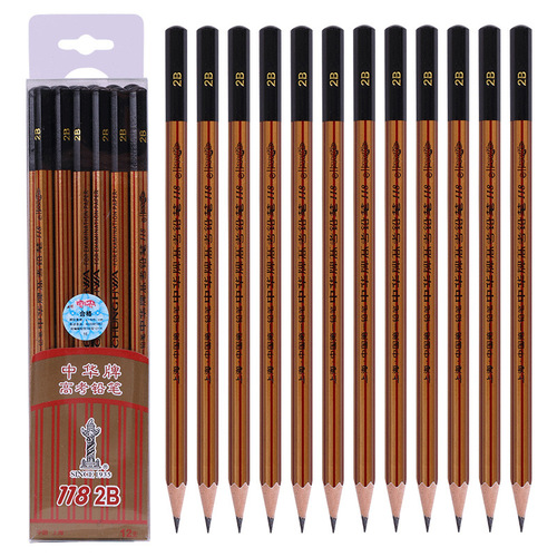 Zhonghua brand 118-2B college entrance examination special pencil student children's writing and painting pencil 12 pack 2B pencil