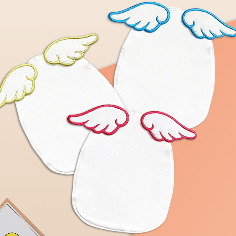 定制 厂家天使翅膀吸汗巾 4-8岁 儿童汗巾四层大码宝宝垫背巾