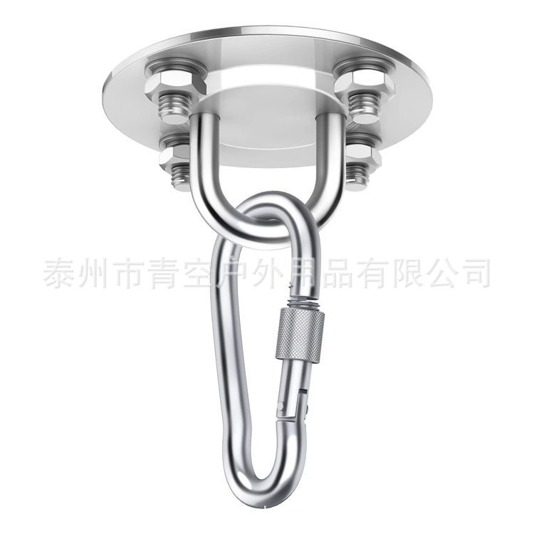 Electroforesis de acero inoxidable hamaca de yoga negro placa fija columpio silla colgante gancho de conexión fija hebilla de conexión de bolsa de arena