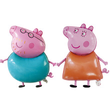 正版佩佩猪气球 新款猪爸爸猪妈妈火箭小猪铝箔气球 生日派对装饰