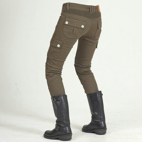 Ventas Directas de la fábrica verde del ejército Kevlar pantalones de montar Pantalones vaqueros de la motocicleta de carreras de motos Caballero femenino equipo de protección