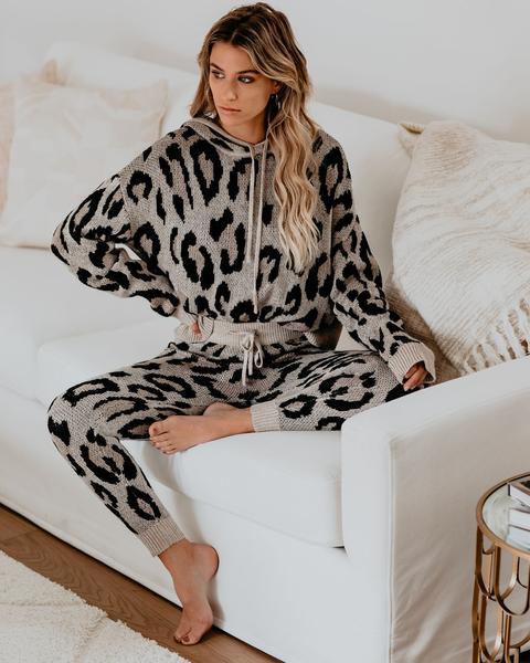 2020 Spring and Summer European and American New Style Home Clothes Casual Two-piece Set Women's Summer Amazon Long Sleeve Hoodie Pants Set