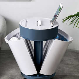 圆形分类垃圾桶家用厨房客厅 创意卧室带盖干湿大垃圾箱 可放iPad