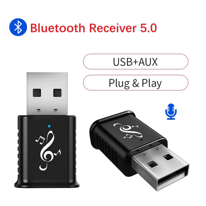 New car Bluetooth adapter 3.5AUX Bluetooth receiver stereo can call USB Bluetooth dual output