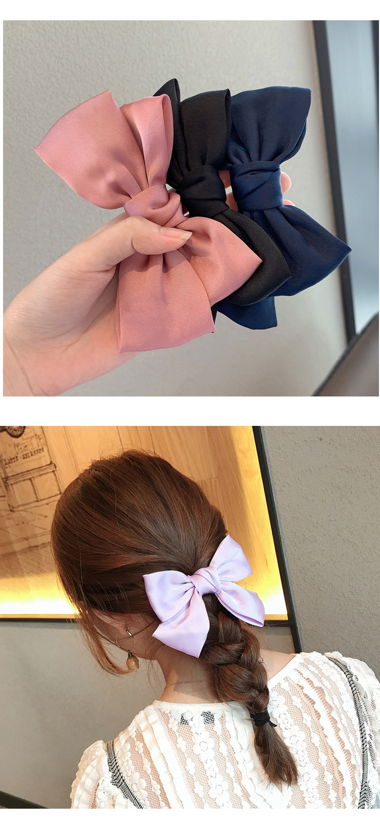 Korean Princess Bow Hairpin Retro Top Clip Back Head Clip Hairpin Wholesale display picture 6