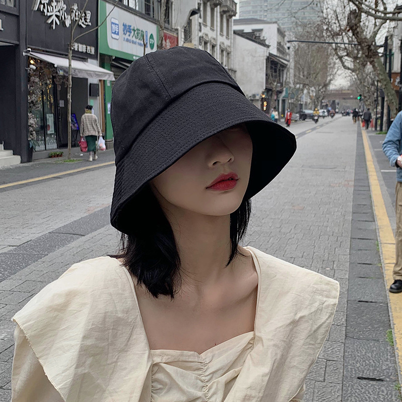 Fisherman's hat ladies literary Japanese casual hats Korean version of the wild street outdoor travel sunshade sunscreen cap cotton