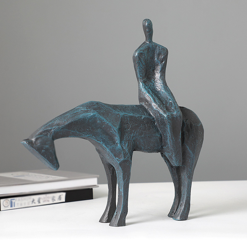 热销爆款 创意骑马摆件 新中式装饰树脂摆件 墙柜壁柜书柜马摆件|ru