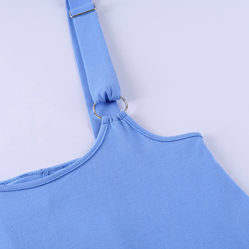 Printing Slim T-shirt Split One Shoulder Skirt Set  NSXE35603
