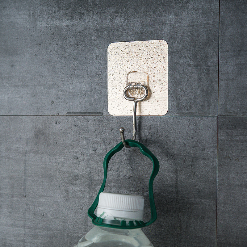 厂家批发强力无痕大号挂钩壁挂免打孔透明卫生间厨房门后粘胶钩子|ms