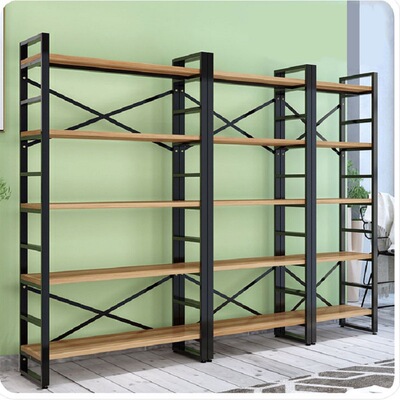 定制現代簡約鋼木貨架兒童書架簡易客廳置物架落地展示架廠家批發