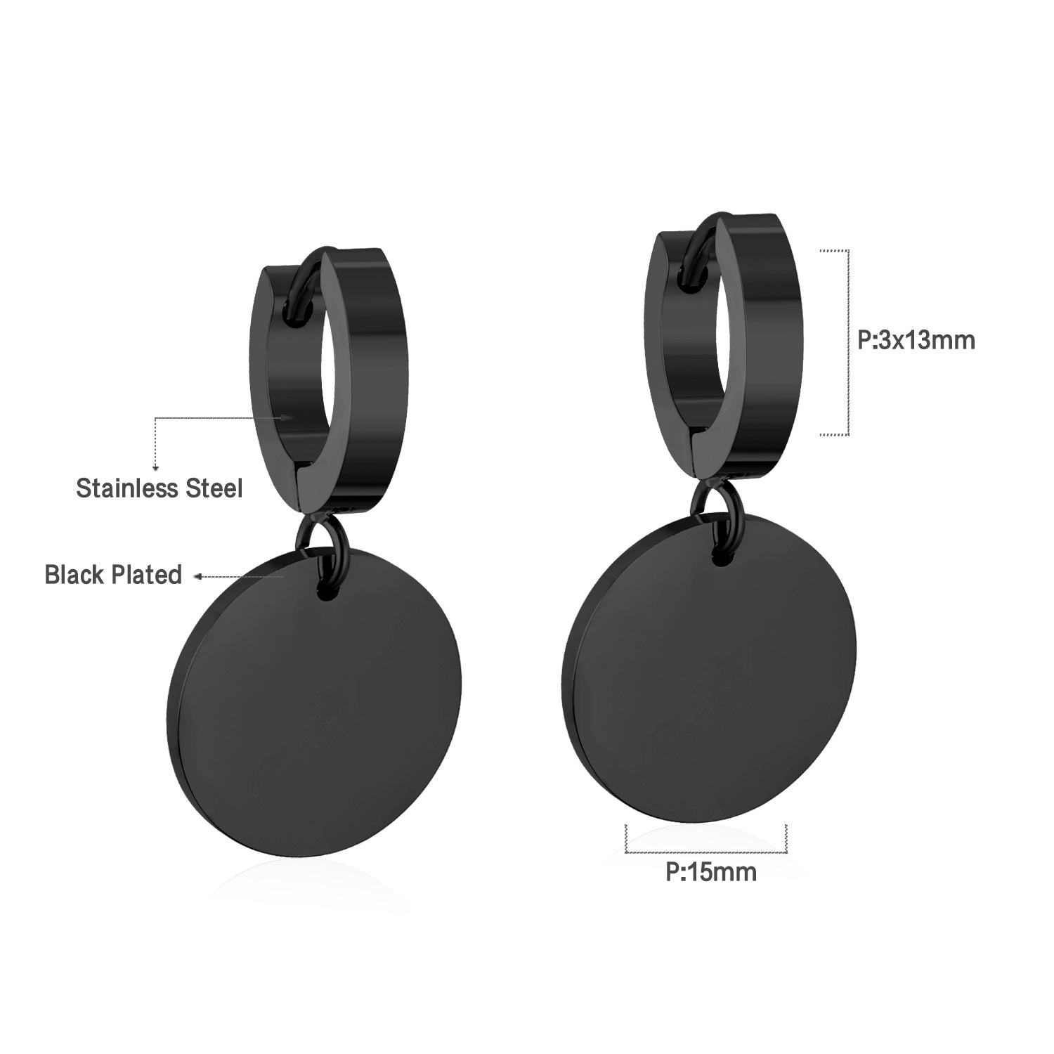 14g Weight Rhinestones Inlay Material Drop Earrings Classification 1 Pair Quantity Street Occasion Stainless Steel Material Triangle, Round, Heart Shape Pattern Women'S Gender Fashion Style Fashion Triangle Round Heart Shape Stainless Steel Rhinestones Drop Earrings 1 Pair 14