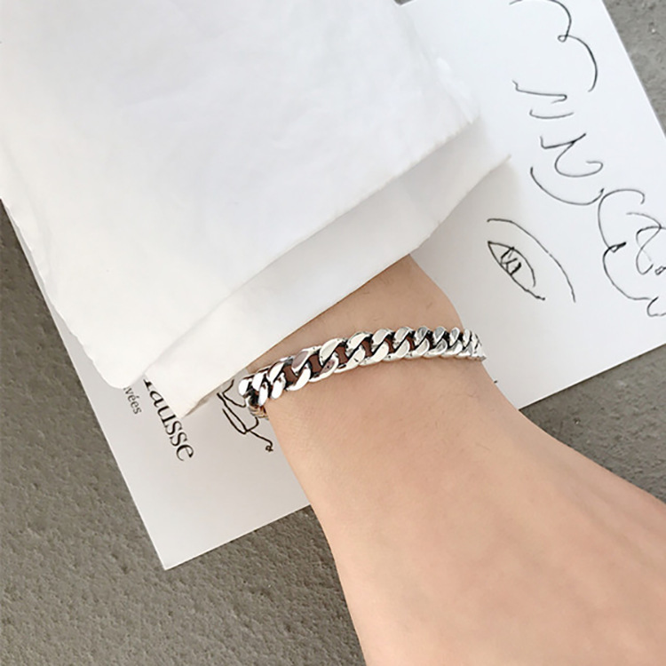 Simple S925 Sterling Silver Geometric Bracelet Wholesale display picture 5