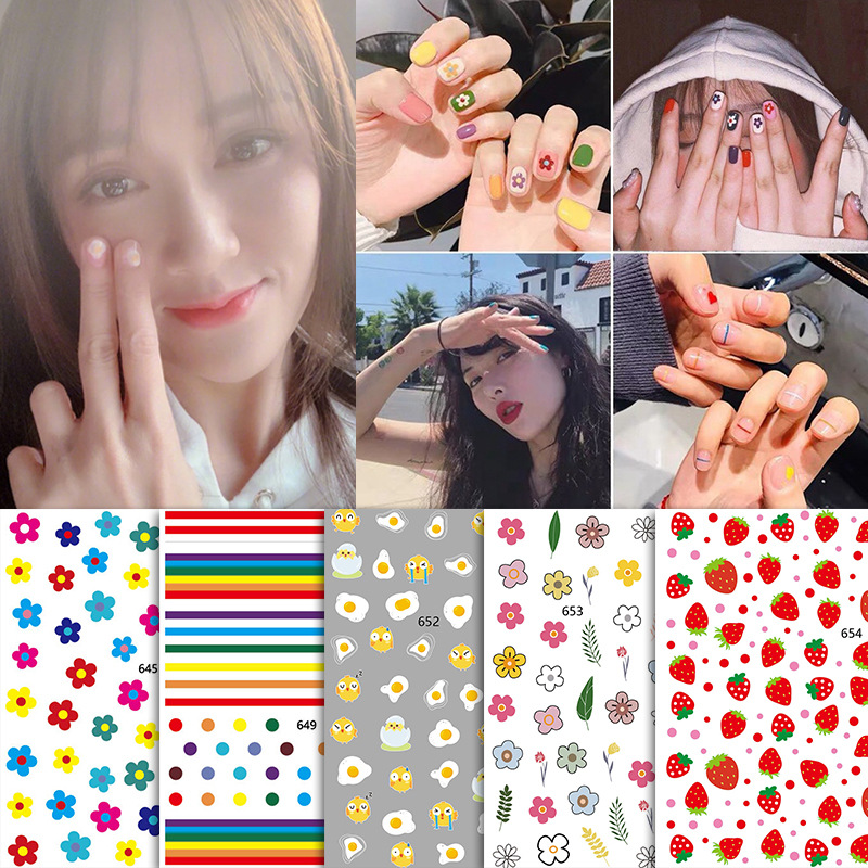 Hyuna nail stickers color decals poached...