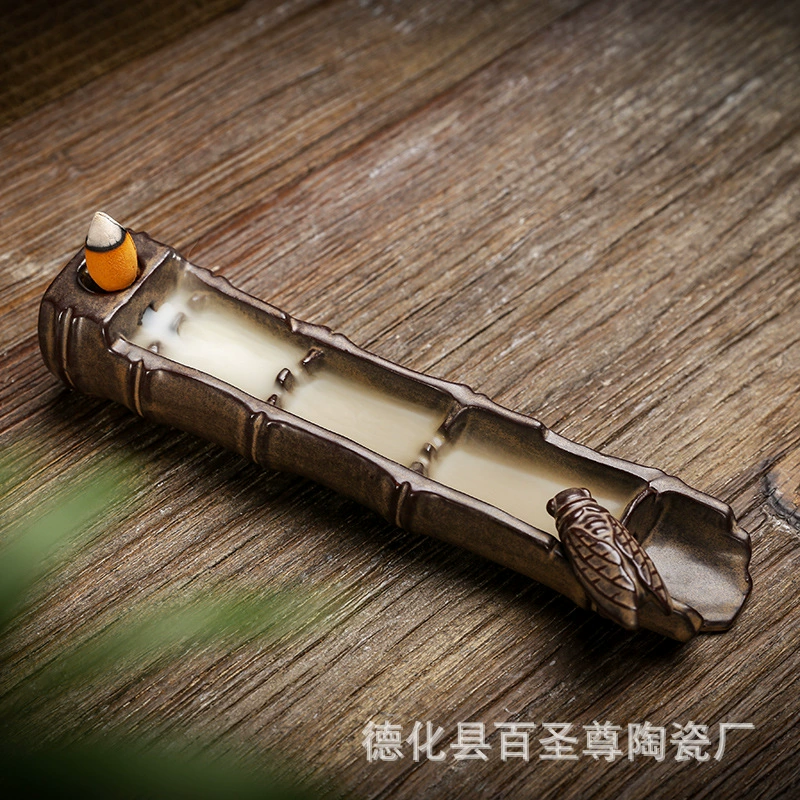 Фиолетовая смена печи песка Дзен бамбуковая горелка для благовоний рефлюкс под алоэ Креативные украшения для чайной церемонии внутренние товары для ароматерапии производители прямое одобрение производителей