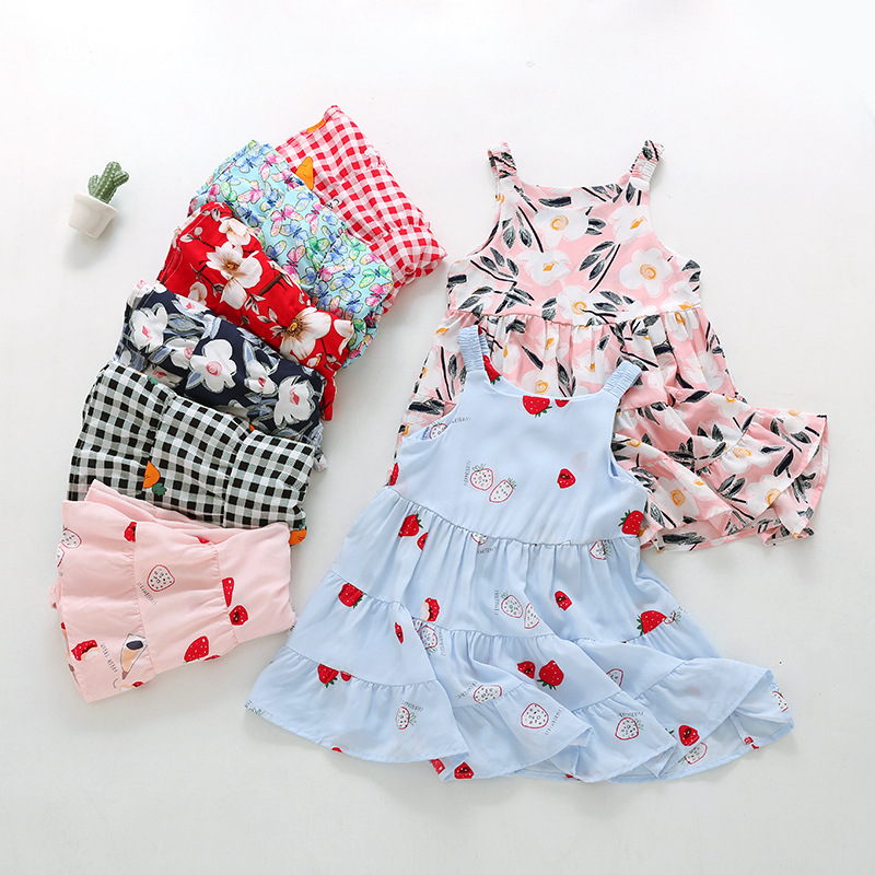 Cotton silk new girls big skirt cake skirt 3-layer stitching children's skirt split code a generation of hair