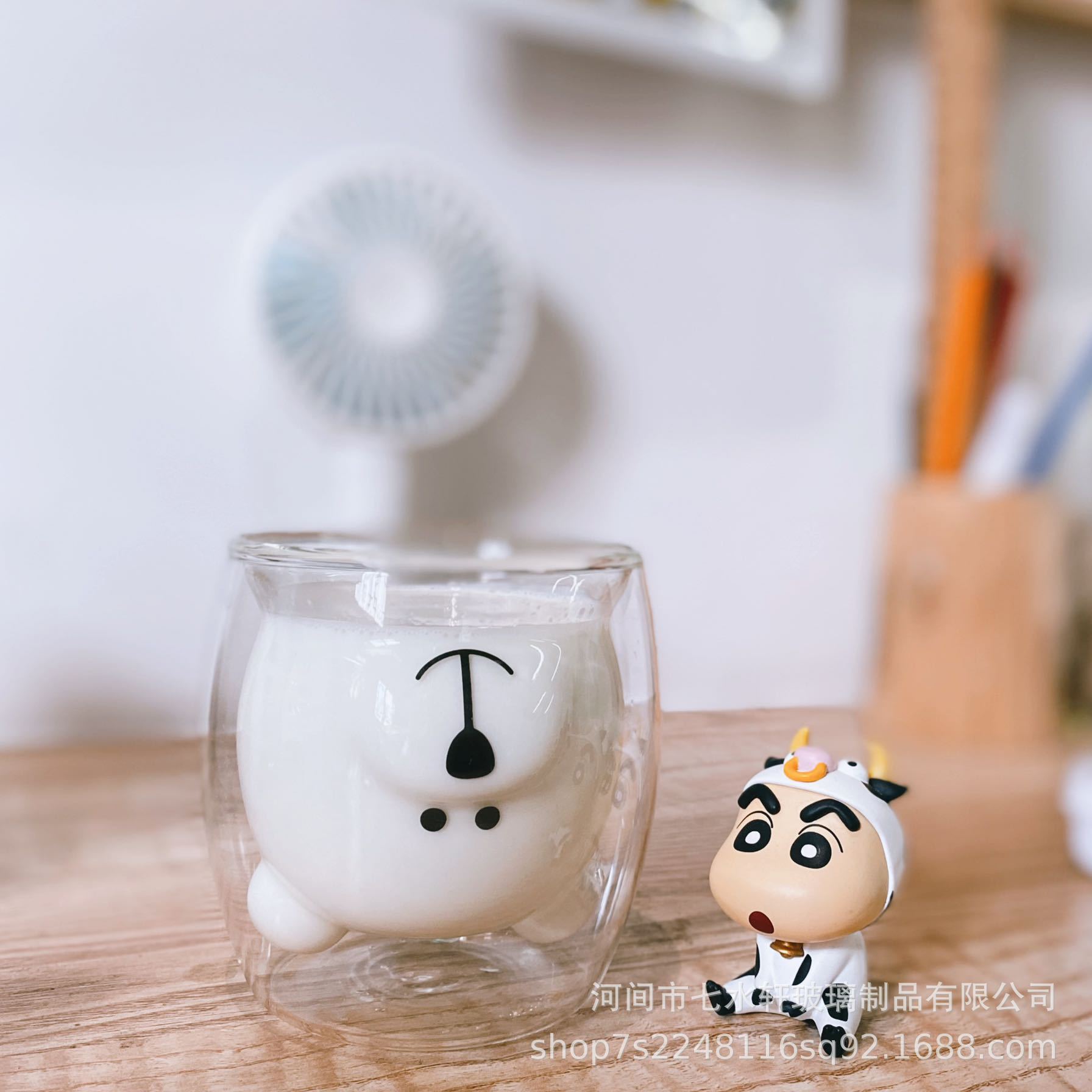 小熊杯小熊双层杯玻璃杯卡通杯咖啡杯双层小熊杯牛奶杯玻璃早餐杯