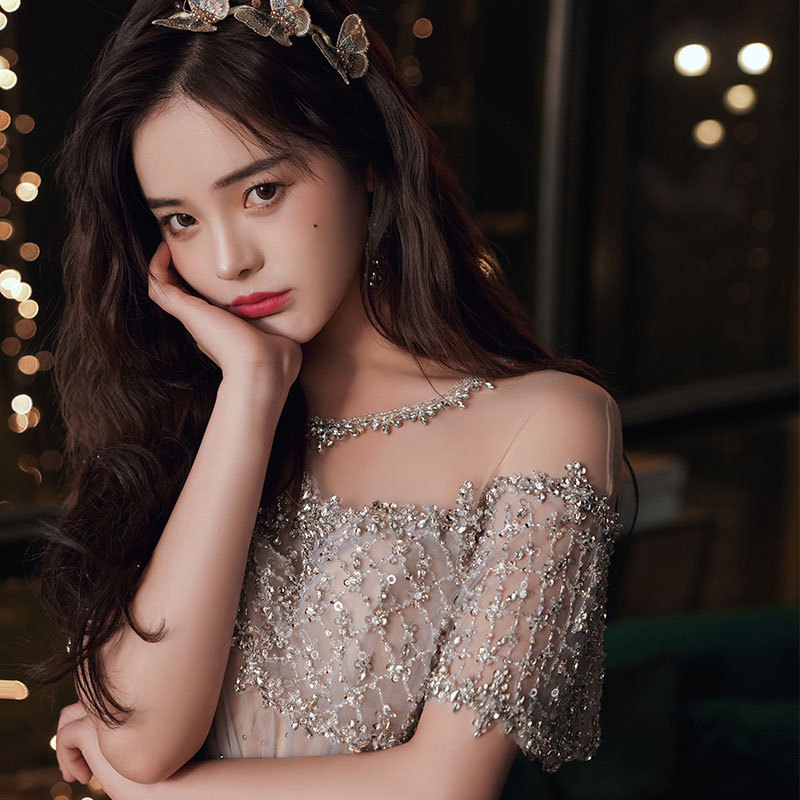 Evening Dress, High-End New Style, Elegant for Exams, Dignified for Banquets, Queen-Like Long Dress for Hosting, Slimming Bridesmaid Dress for Women